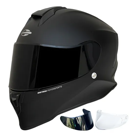 Capacete Masculino Fechado Mormaii Tiger Draken Viseira Fume — foto 2
