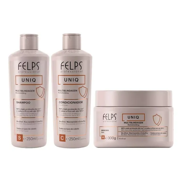 Kit Felps Uniq - Shampoo + Condicionador + Máscara  