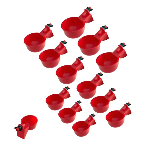 Kit 12 Bebedouro P/ Aves Controle Automático Nível De Água Cor Vermelho