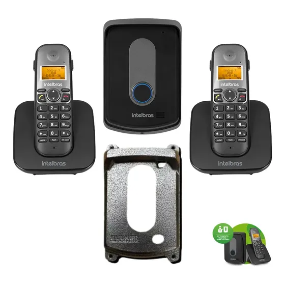 Combo Porteiro Interfone + 2 Telefone Sem Fio Intelbras 5010