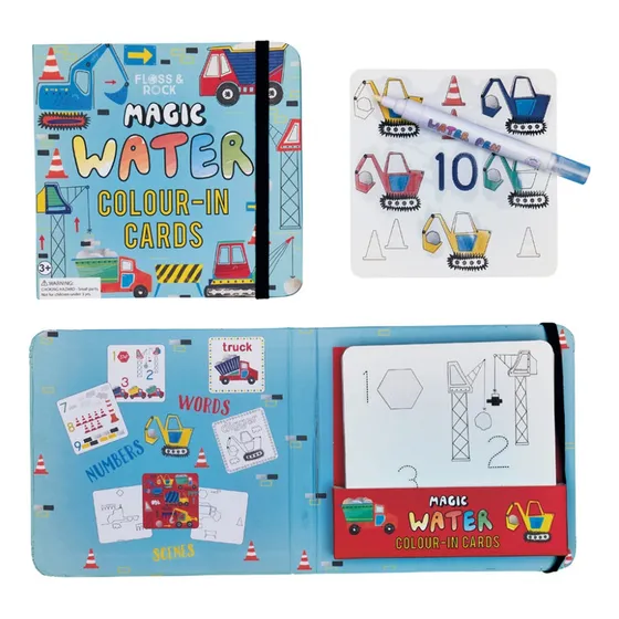 Tarjetas Coloreo Con Agua Floss & Rock Construcción