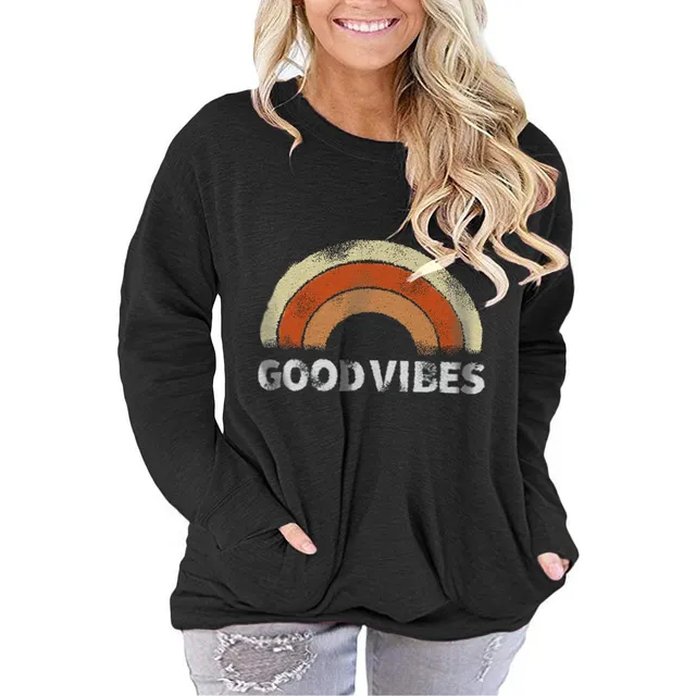 Camiseta Manga Larga Para Mujer Bolsillo Talla
