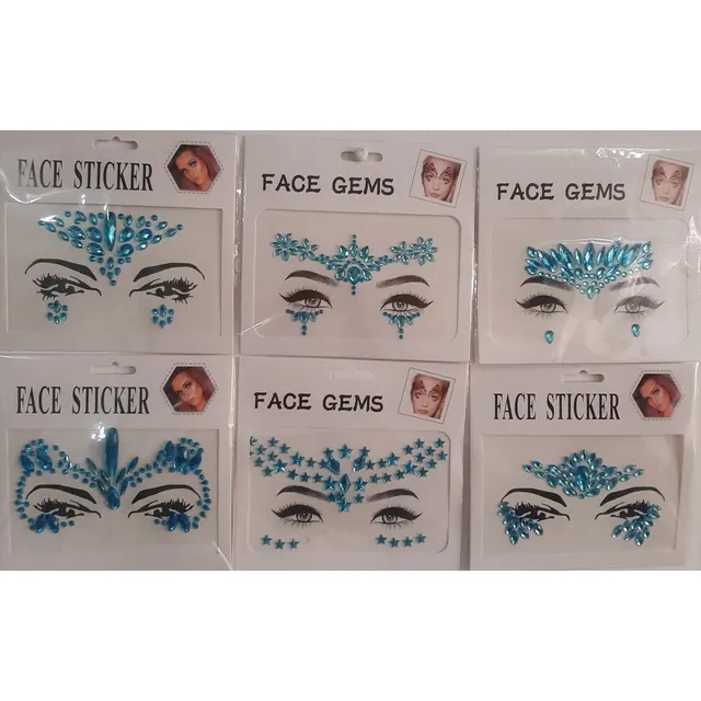 Pedrería Gemas Sticker Facial 