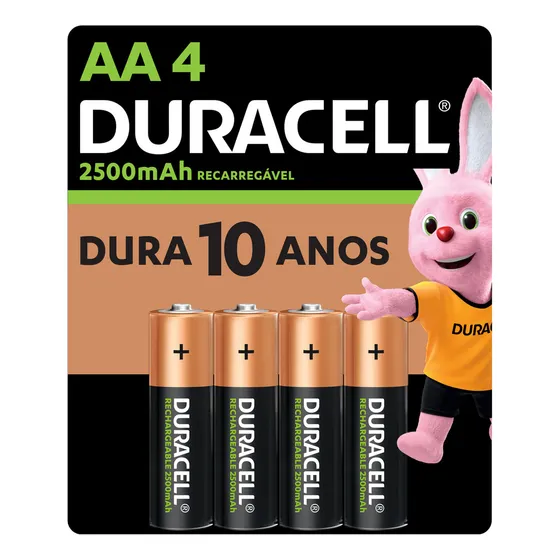 4 Pilha Duracell Aa Recarregável 1.2v 2500mah