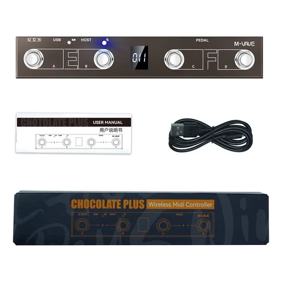 Pedal De Controlador Midi Sem Fio M-vave Chocolate Plus