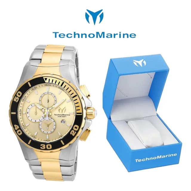 Reloj Technomarine Manta Tono Plateado Y Amarillo Tm 215046