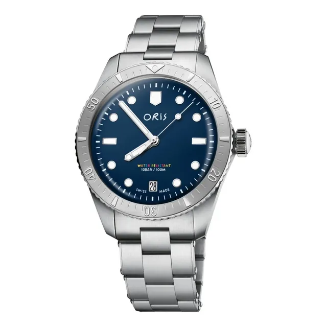Reloj Oris Divers Sixty-five Lfp Edición Limitada Correa Plateado Bisel Plateado Fondo Azul