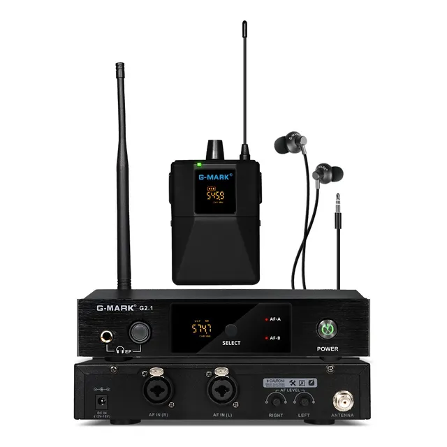 G-mark Sistema De Monitoreo Inalámbrico De Oído Uhf Estéreo