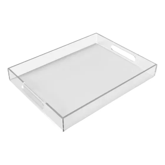 Bandeja Lisa Acrílica Transparente Com 40x30x5 Acrílico 3mm