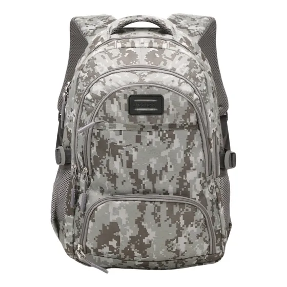 Mochilas Camufladas Para Notebook 15.6 Pulgadas Acolchada Color Gris Camuflado 430305 Diseño De La Tela Liso