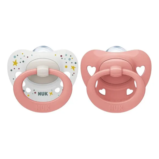Set 2 Chupetes Bebe Signature Nuk 0-6 Meses Con Estuche