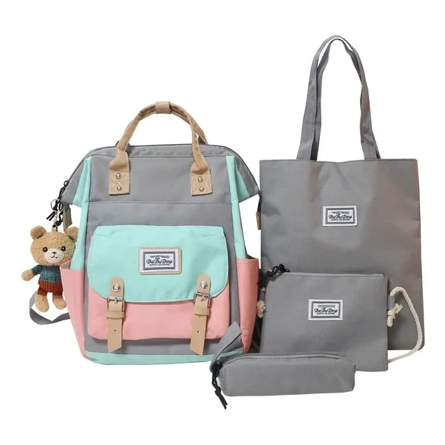 Set De Mochila 4 Piezas Mochila Tote Neceser Y Cartuchera