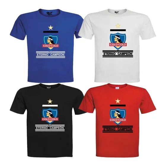 Poleras Colo Colo E. Campeón 100% Algodón, Niñas/os Jóvenes