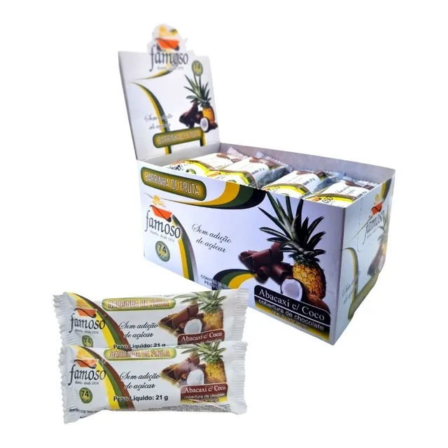 Barra Abacaxi E Coco Diet Famoso 21g C/chocolate Meio Amargo