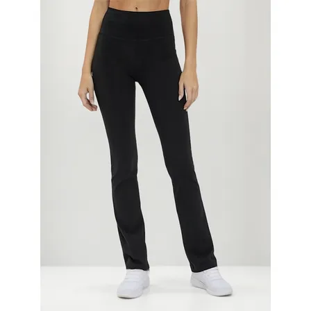 Calzas Rectas De Algodón Negra Para Mujer Hz