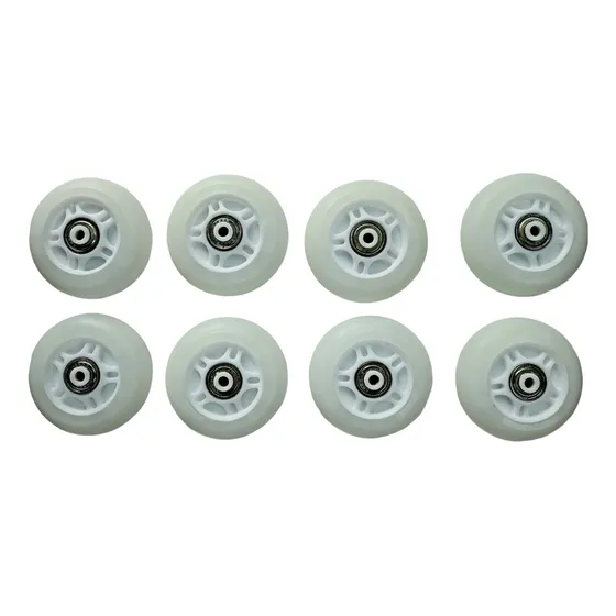 Ruedas Rollers Luz Led  76 Mm X8 Completas Con Rodamientos