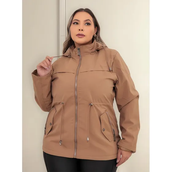 Jaqueta Parka Feminina Pelinho Plus Size Blusa Frio Inverno
