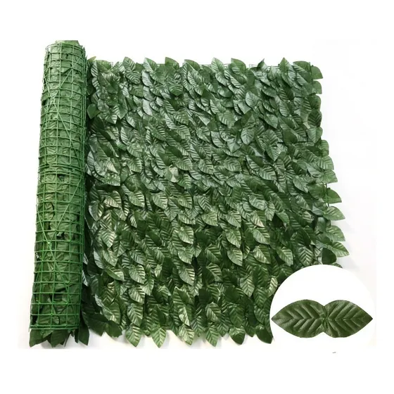 Follaje Artificial En Rollo, Cerca Decorativa Jardín 3x1m