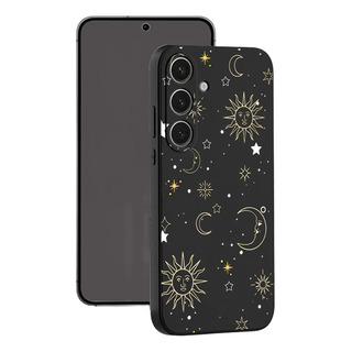 Un Teléfono Blando De Silicona Negro Con Forma De Estrella Solar Y Luna Con Funciones A Prueba De Golpes, Compatible Con Apple, Compatible Con Samsung Un Teléfono Blando De Silicona Negro Con Forma De Estrella Solar Y Luna Con Funciones A Prueba De Golpes, Compatible Con Apple, Compatible Con Samsung