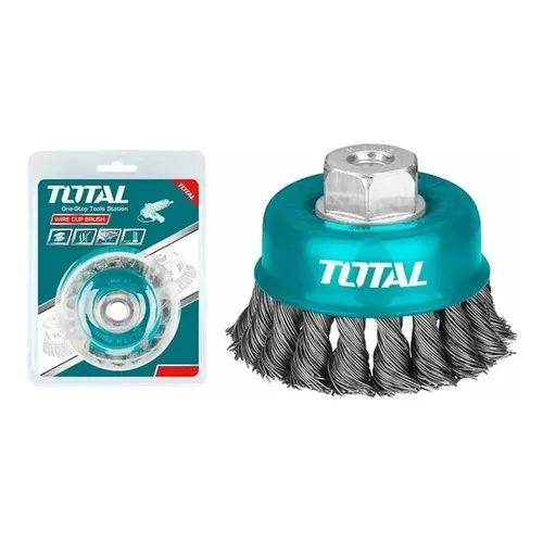 Escobilla De Copa Trenzada Torcida 125mm Esmeril Total