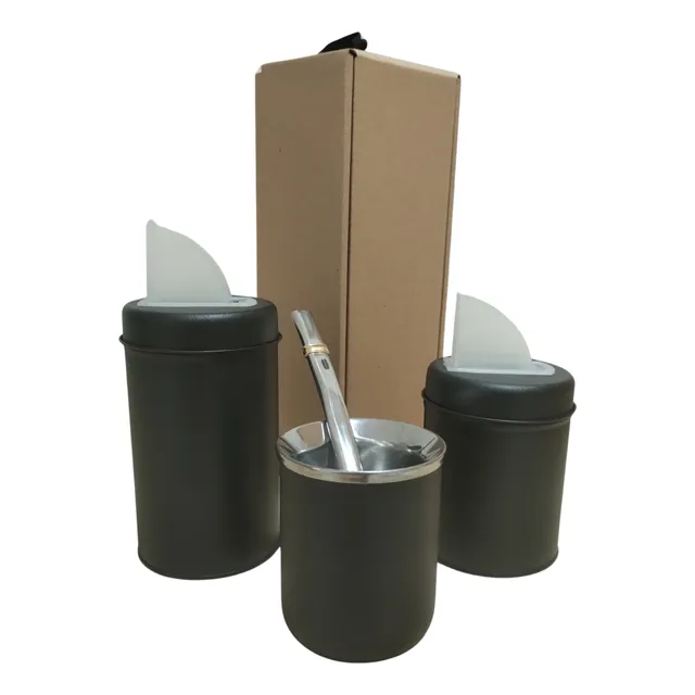 Set Matero Personalizado Acero Inox Latas Bombilla Y Cajita