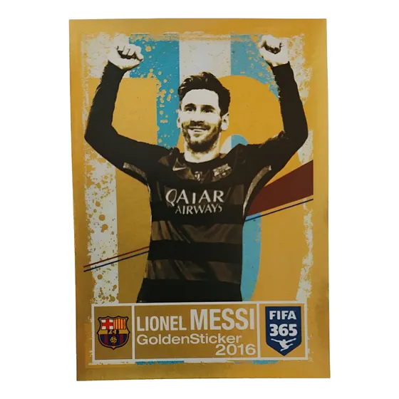 Figurita Lionel Messi Panini Fifa 365 2016 Especial Dorada Lionel Messi