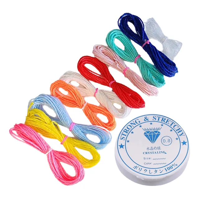 Kit Hilos Encerados + Tanza Elástica Para Hacer Pulseras