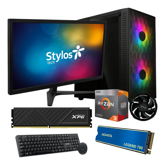 Computadora Ryzen 3200g 8gb Ram 240gb M.2 Con Monitor