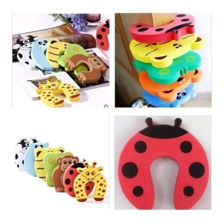 Pack Por 6 Topes Forma Animales Para Puerta Seguridad Bebe