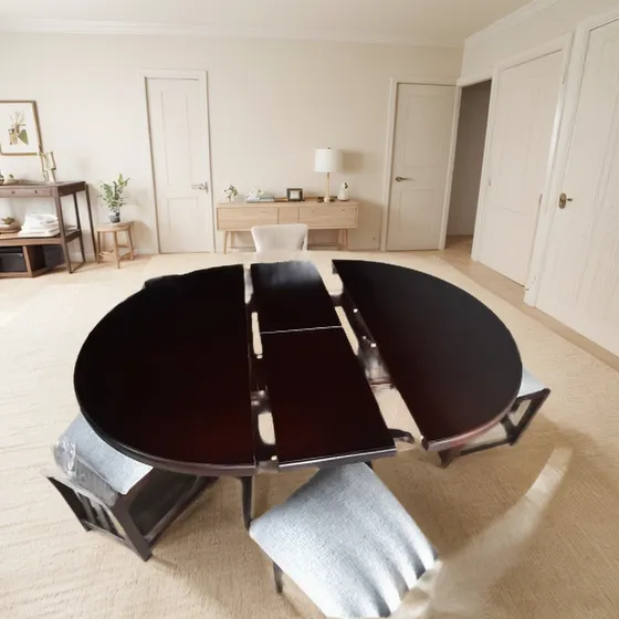 Juego De Comedor...mesa Y Sillas Extensible,redonda Madera