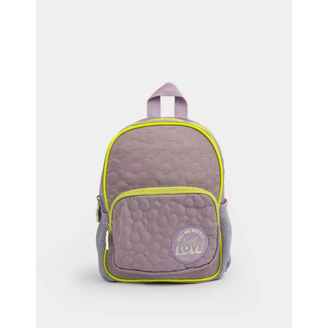 Mochila Infantil Con Flores Matelasse Con Asa De Mano