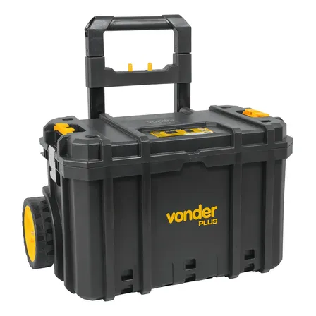 Caixa De Ferramentas Plástica Com Rodas Crv 700 Vonder Cor Preto/amarelo