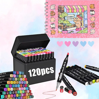 Kit Canetas Touch 120 Cores E 1 Livro De Colorir Kit Canetas Touch 120 Cores E 1 Livro De Colorir