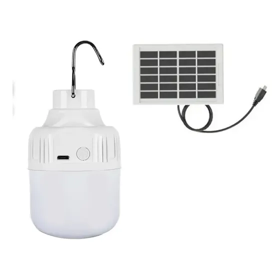 Lâmpada Solar Interna Com 12 Leds + Placa