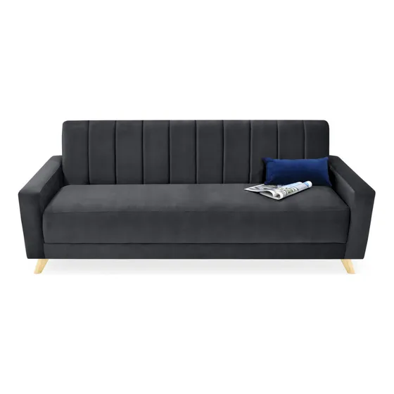 Sofá Cama Dominic Tela Poliéster Color Gris