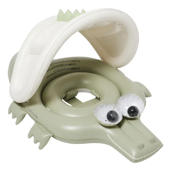 Inflable De Piscina Para Bebés Con Techo Sunnylife Color Croc Khaki