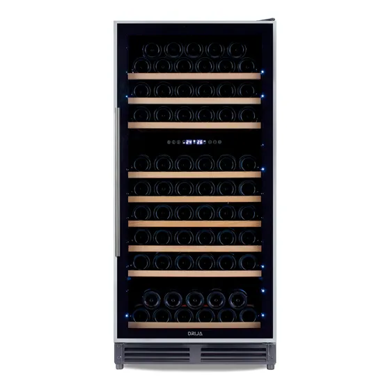 Vinera Empotrable Con Compresor 110 Botellas Negra Drija
