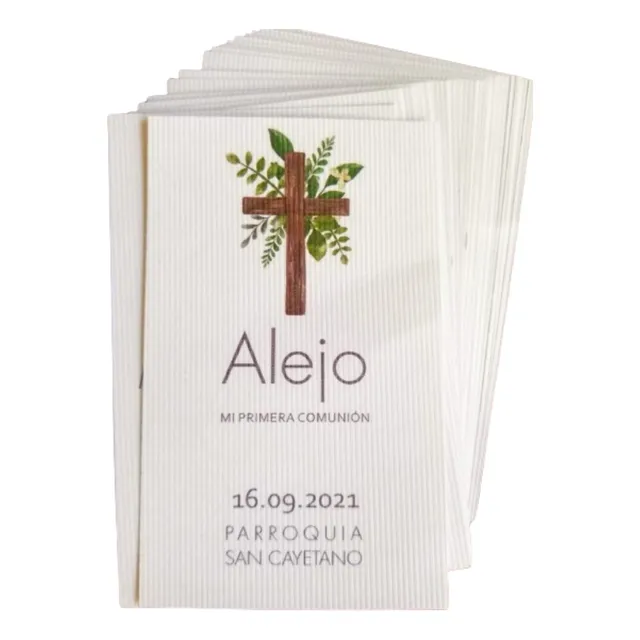 50 Comunión Bautismo Estampitas Tarjetas Invitaciones