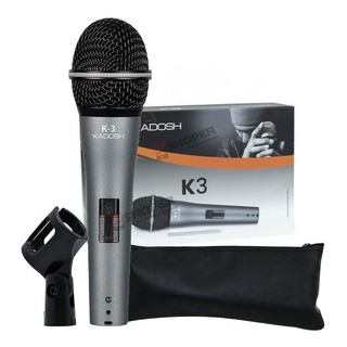 Microfone De Mão C Fio Preto Kadosh K3 Dinâmico Profissional Microfone De Mão C Fio Preto Kadosh K3 Dinâmico Profissional