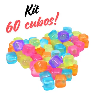60 Cubos De Gelo Artificial ReutilizĂĄvel Coloridos Quadrado 60 Cubos De Gelo Artificial ReutilizĂĄvel Coloridos Quadrado