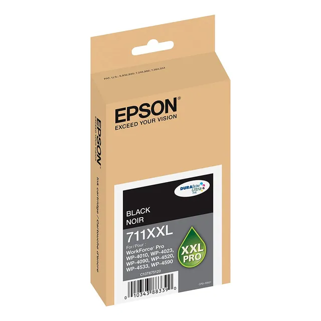 Epson Durabrite Ultra Black Ink Cartridge, 3400 De Papel (t7