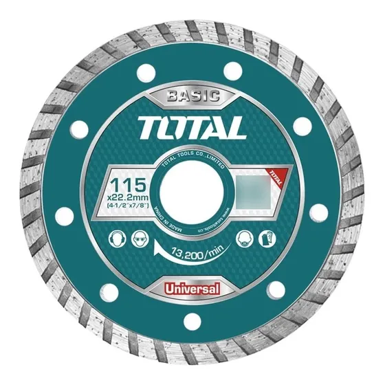Disco De Corte Diamantado Turbo 115 X 22 Mm Ceramica Total