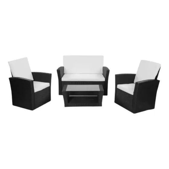 Juego De Estar Para Exteriores Wengue / Beige Rattan