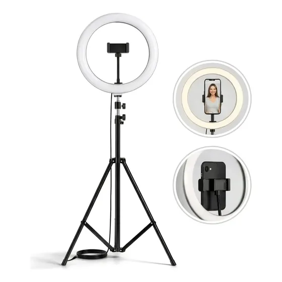 Ring Light Led Anel Luz Tripé 30cm 12 Polegadas 2,10 Altura
