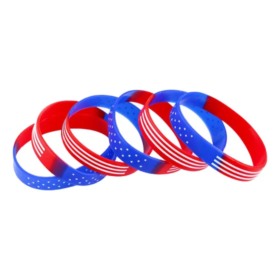 Conjunto De Pulseiras Esportivas De Silicone Vermelho+azul C