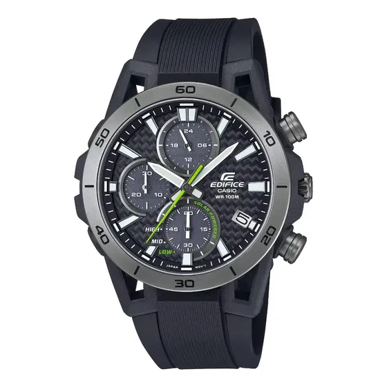 Reloj Casio Edifice Sospensione Solar Bluetooth Eqs-960pb-1a Correa Negro Bisel Negro Fondo Negro