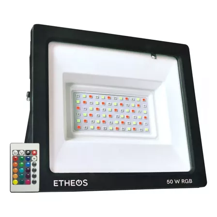 Reflector Etheos Led Rgb 50w Ip65 Control Remoto Colores +