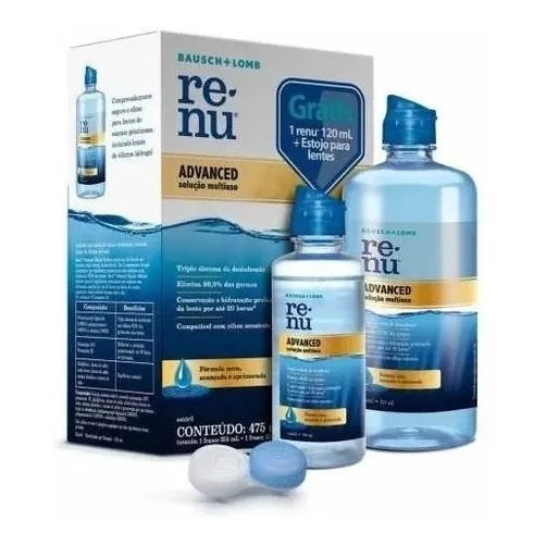 Kit Renu Advanced Solução De Limpeza P/ Lente Contato 475 Ml