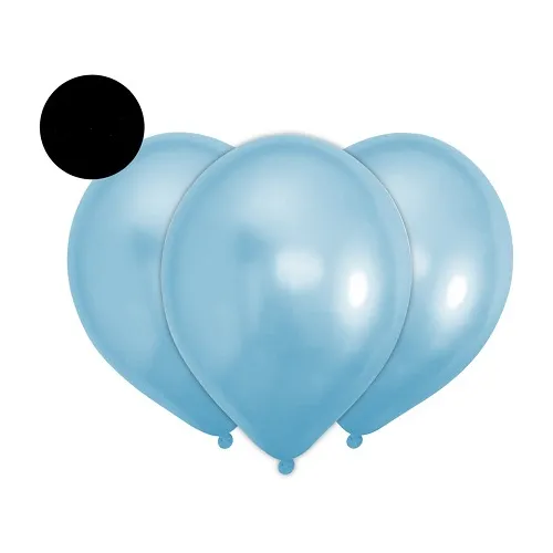 Set 25 Globos Metálicos Número 9 Celestes