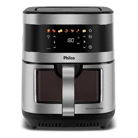 Air Fryer Philco 9L Visor Glass Painel Digital